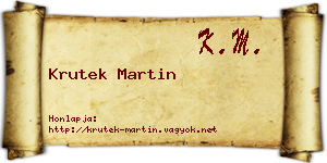 Krutek Martin névjegykártya