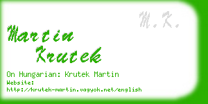 martin krutek business card